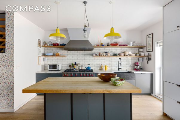 Interior, Kitchen, Pendant Lights, Stainless Steel Appliances, Wood Texture Flooring