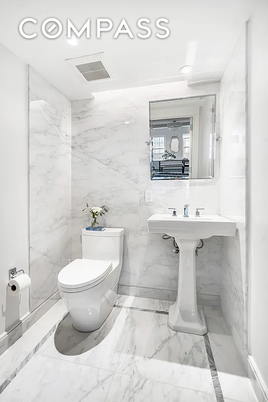 Bathroom, Interior, Marble, Marble Walls, Recessed Lighting