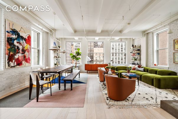 Dining room, Interior, Living room, Pendant Lights, Wood Texture Flooring