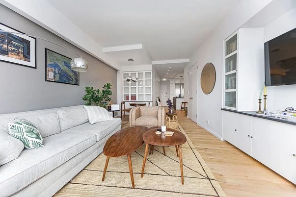 Dining room, Interior, Living room, Pendant Lights, Recessed Lighting, Wood Texture Flooring