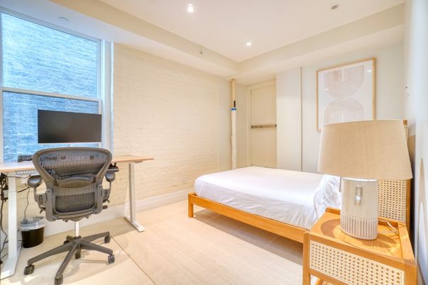 Bedroom, Home Office, Interior, Recessed Lighting, Wood Texture Flooring