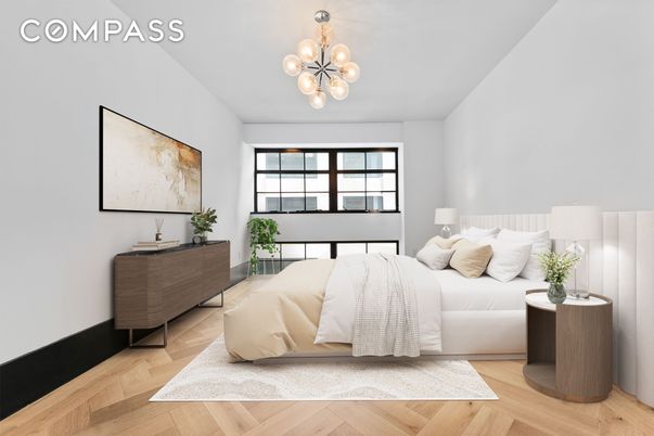Bedroom, Interior, Pendant Lights, Wood Texture Flooring