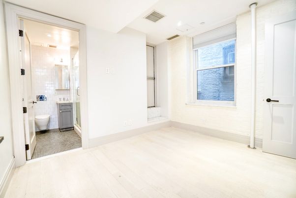 Bathroom, Empty room, Interior, Recessed Lighting, Wood Texture Flooring