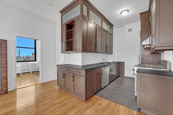 Interior, Kitchen, Recessed Lighting, Wood Texture Flooring