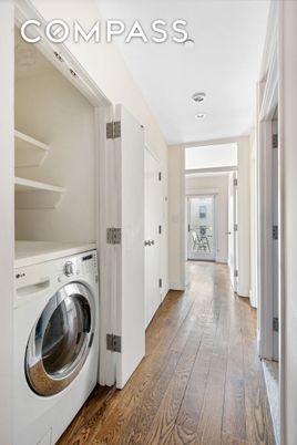 Interior, Recessed Lighting, Utility Closets, Washer, Wood Texture Flooring