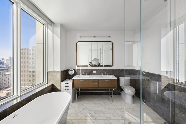 Bathroom, Dual Sink Vanities, Free Standing Baths, Glass Shower, Interior