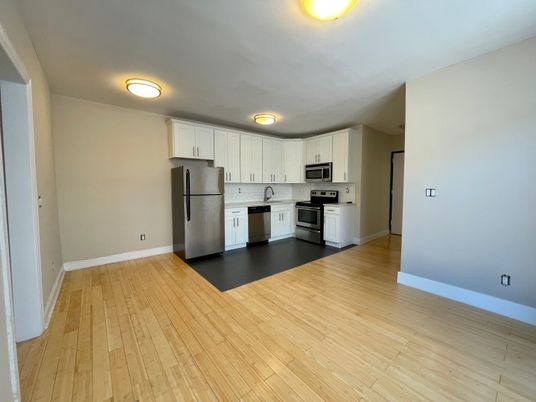 Interior, Kitchen, Stainless Steel Appliances, Wood Texture Flooring