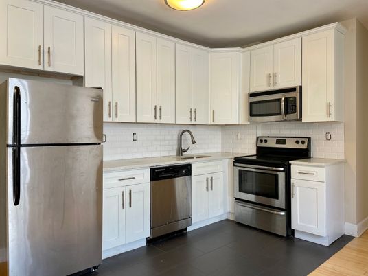 Interior, Kitchen, Stainless Steel Appliances, Wood Texture Flooring