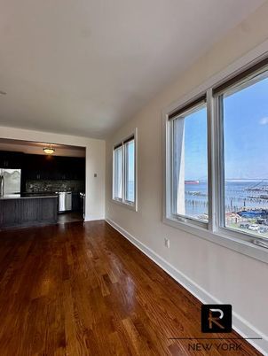 Empty room, Interior, Stainless Steel Appliances, Water, Wood Texture Flooring