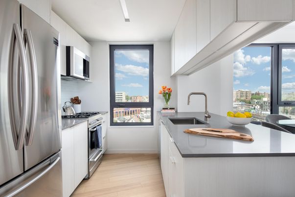 Interior, Kitchen, Stainless Steel Appliances, Wood Texture Flooring