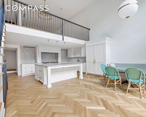 Interior, Kitchen, Pendant Lights, Wood Texture Flooring