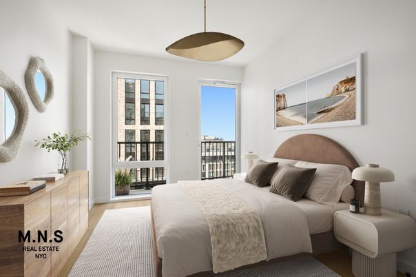 Bedroom, Interior, Pendant Lights, Wood Texture Flooring