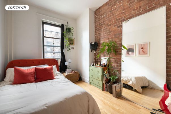 Bedroom, Interior, Stone Walls, Wood Texture Flooring