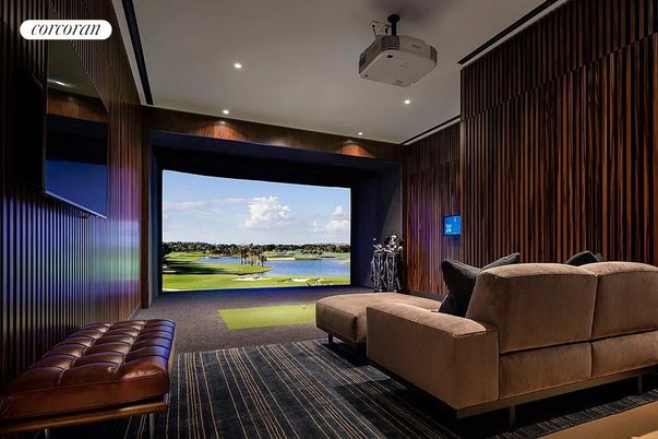 Interior, Projection Screen, Recessed Lighting, Theatre Room, Water