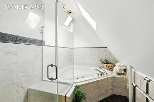 Bathroom, Glass Shower, Interior, Marble Walls