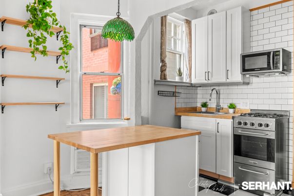 Interior, Kitchen, Pendant Lights, Stainless Steel Appliances, Wood Texture Flooring