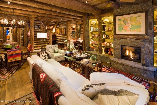 Fireplace, Interior, Living room, Pendant Lights, Recessed Lighting, Wooden Beams, Wooden Ceilings, Wood Texture Flooring, Wooden Walls