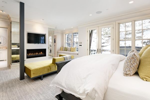 Bedroom, Fireplace, Interior, Recessed Lighting