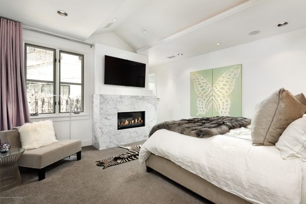 Bedroom, Fireplace, Interior, Recessed Lighting
