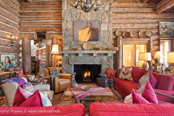 Chandelier, Fireplace, Interior, Living room, Stone Walls, Wooden Beams, Wooden Ceilings, Wooden Walls