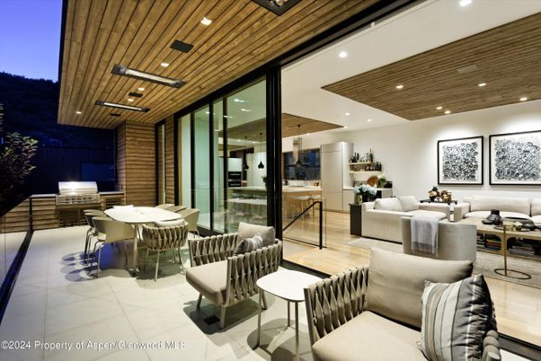 Dining room, Interior, Living room, Recessed Lighting, Wooden Ceilings