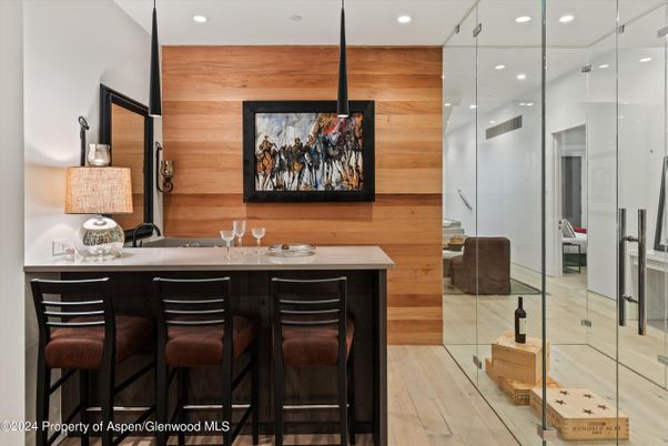 Interior, Recessed Lighting, Wood Texture Flooring, Wooden Walls