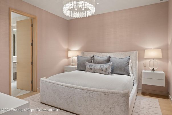 Bedroom, Interior, Pendant Lights, Wood Texture Flooring