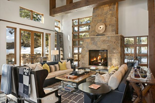 Fireplace, Interior, Living room, Stone Walls, Wooden Beams