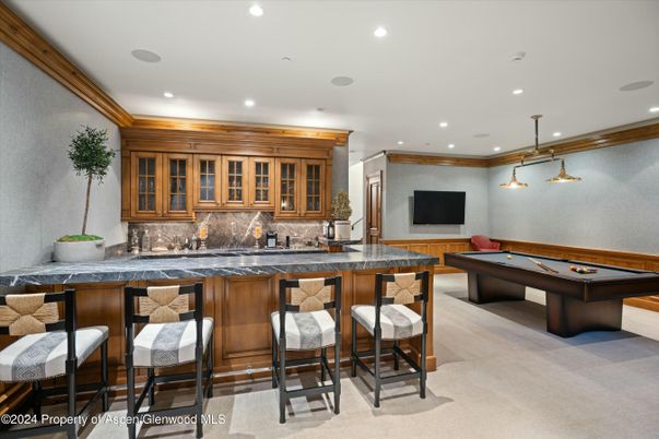 Billiard Table, Game Room, Interior, Pendant Lights, Recessed Lighting