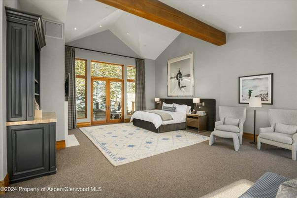 Bedroom, Interior, Recessed Lighting, Wooden Beams