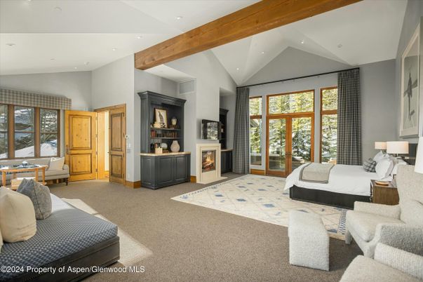 Bedroom, Interior, Recessed Lighting, Wooden Beams