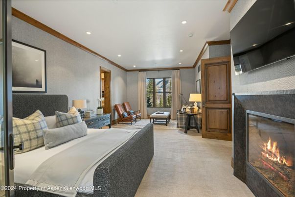 Bedroom, Fireplace, Interior, Living room, Recessed Lighting