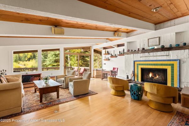 Dining room, Fireplace, Interior, Living room, Wooden Beams, Wooden Ceilings, Wood Texture Flooring