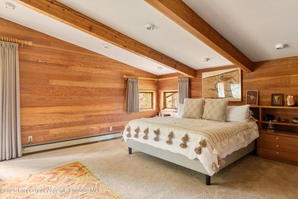 Bedroom, Interior, Wooden Beams, Wooden Walls
