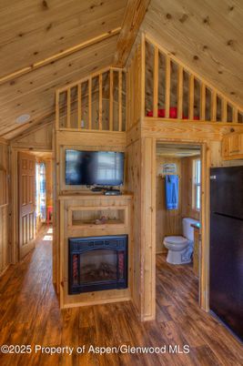 Bathroom, Fireplace, Interior, Wooden Ceilings, Wood Texture Flooring, Wooden Walls