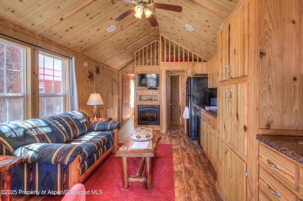 Fireplace, Interior, Kitchen, Living room, Recessed Lighting, Wooden Beams, Wooden Ceilings, Wood Texture Flooring, Wooden Walls