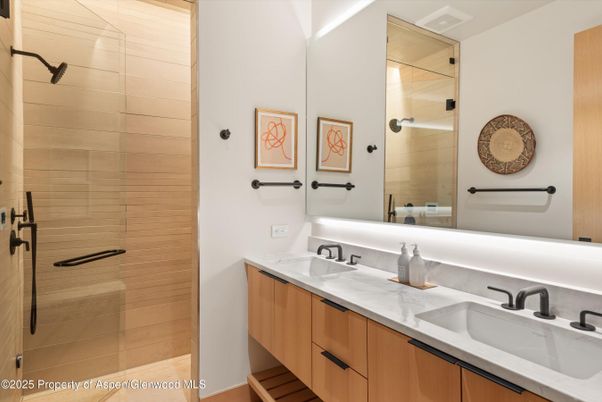 Bathroom, Dual Sink Vanities, Glass Shower, Interior