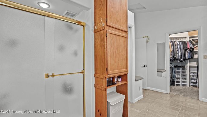 Bathroom, Glass Shower, Interior, Recessed Lighting, Walk-in Closets