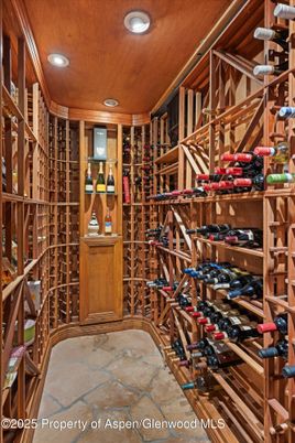 Interior, Recessed Lighting, Wine Storage, Wooden Ceilings
