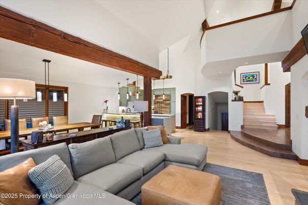 Dining room, Interior, Living room, Pendant Lights, Wood Texture Flooring