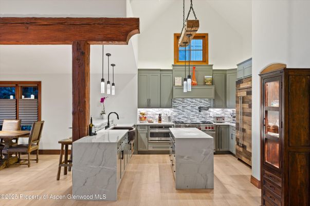Dining room, Interior, Kitchen, Pendant Lights, Wood Texture Flooring