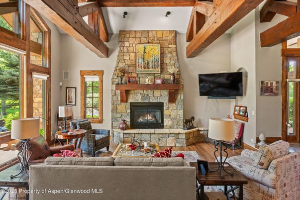 Fireplace, Interior, Living room, Stone Walls, Wooden Beams, Wood Texture Flooring