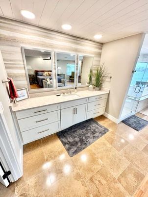 Bathroom, Dual Sink Vanities, Interior, Recessed Lighting