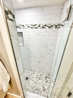 Bathroom, Glass Shower, Interior, Marble Walls