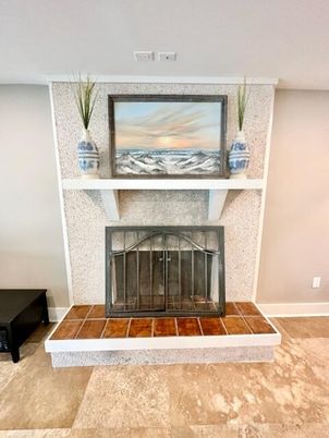 Fireplace, Interior, Wood Texture Flooring