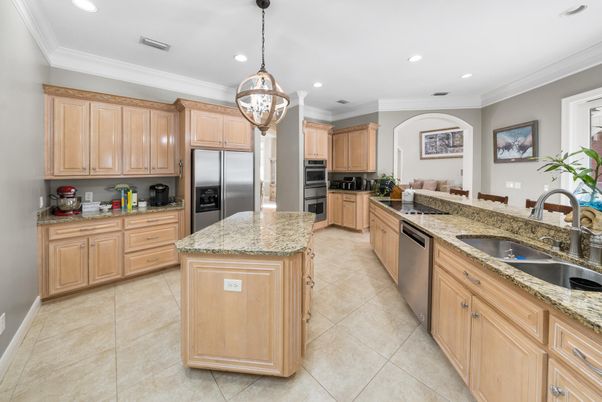 Interior, Kitchen, Pendant Lights, Recessed Lighting, Stainless Steel Appliances