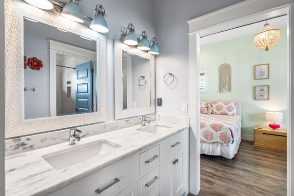 Bathroom, Bedroom, Dual Sink Vanities, Interior, Wood Texture Flooring
