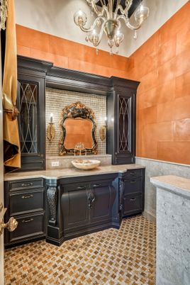 Bathroom, Chandelier, Interior