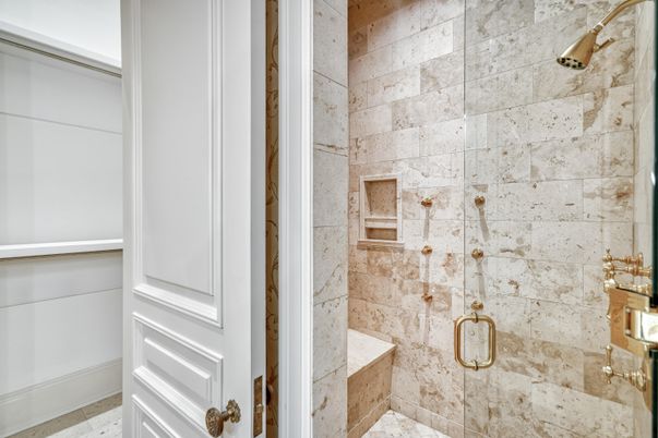 Bathroom, Glass Shower, Interior, Stone Walls