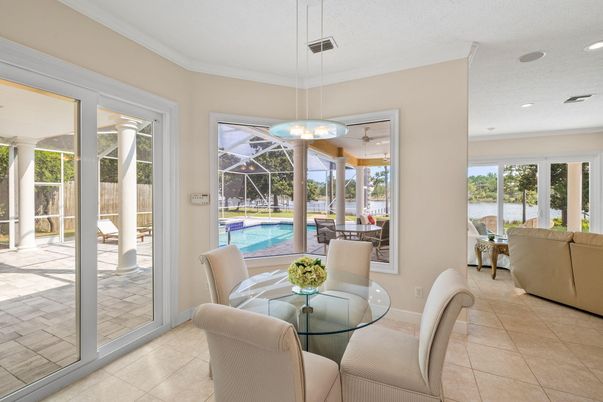 Dining room, Glass Ceilings, Interior, Living room, Pendant Lights, Recessed Lighting, Sun Room, Water